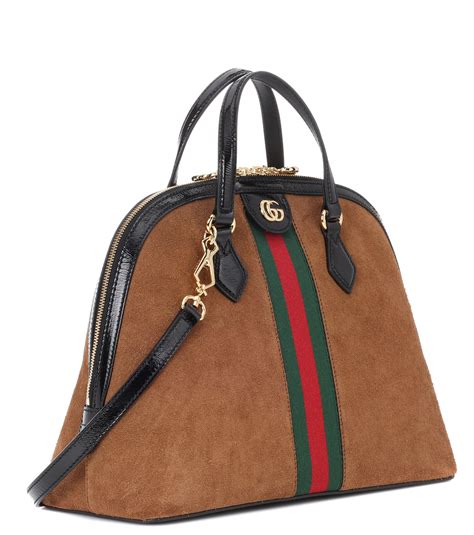 gucci brown suede tote|Gucci brown bag vintage.